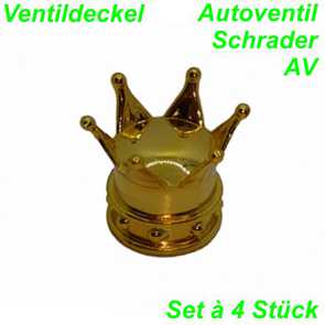 Ventildeckel Krone gold Set   4 Stk. Mofa Shop kaufen