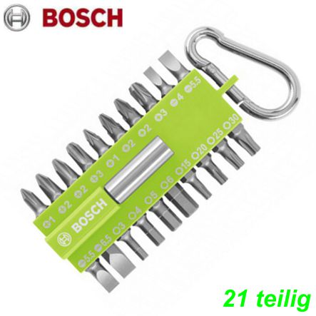 Schrauben Bit-Set 21-tlg. Bosch inkl. magnet. Bithalter grn