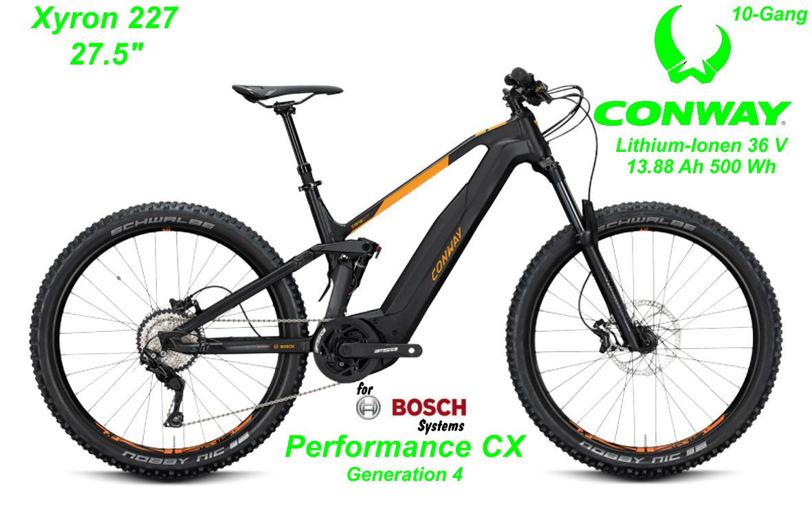 Conway Fully Xyron 227 27.5 Zoll schwarz Orange 2020 Bikes