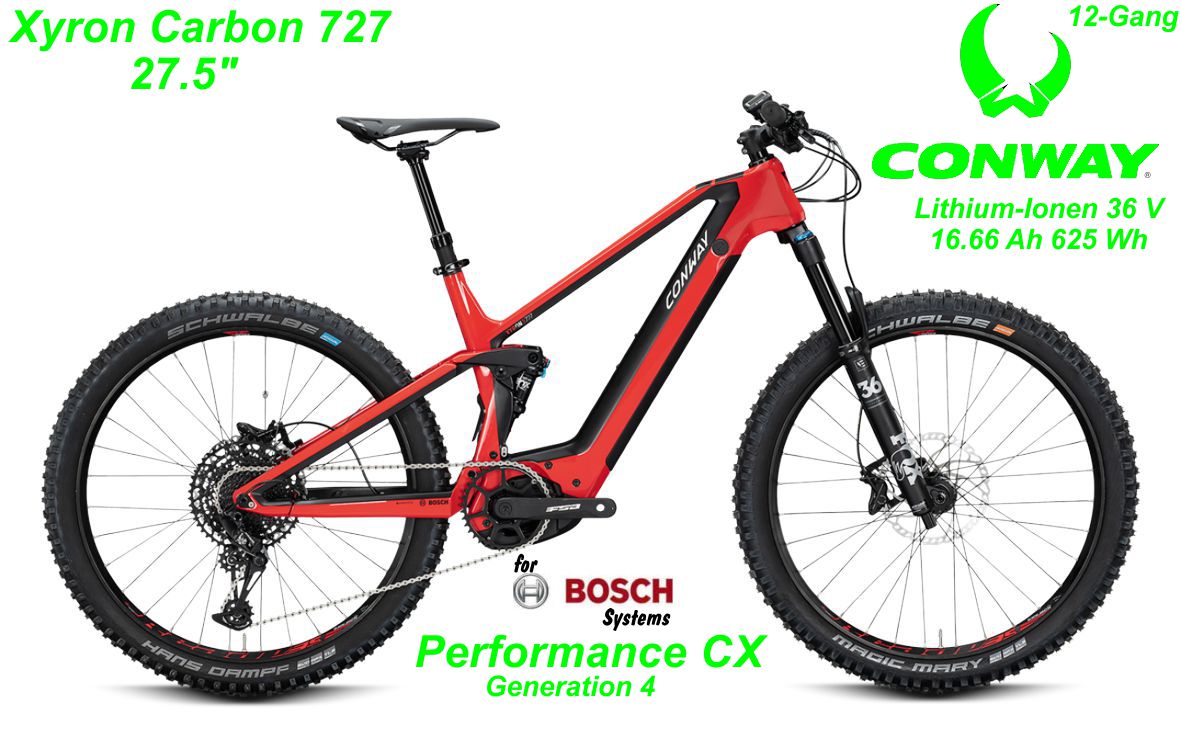 Conway Fully Xyron Carbon 727 27.5 Zoll 2020 Bikes ROT