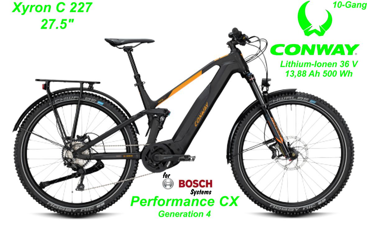 Conway Fully Xyron C 227 27.5 Zoll schwarz Orange 2020 Bikes