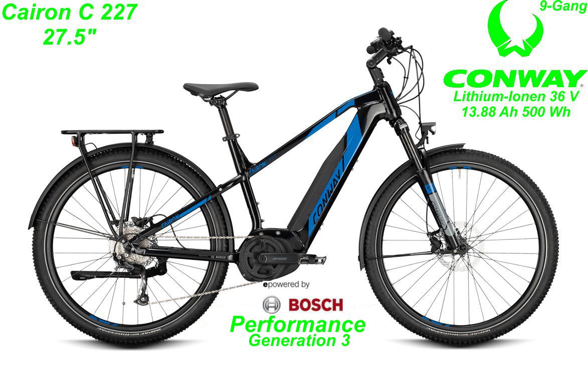 Conway Alu Hardtail Cairon C 227 27.5 Zoll 2021 black / blue Bikes Shop kaufen Schweiz