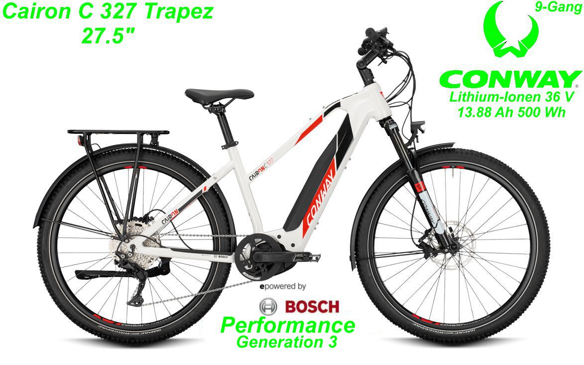 Conway Cairon C 327 Trapez 27.5 Zoll Hardtail 2021 white / red black Bikes