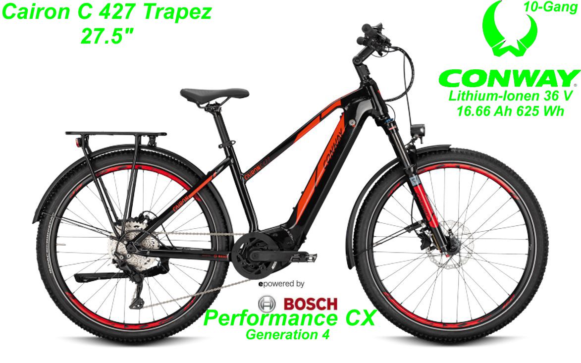 Conway Cairon C 427 Trapez 27.5 Zoll Hardtail 2021 black / red Bikes