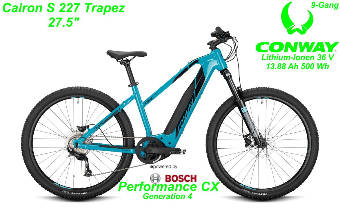 Conway Cairon S 227 Trapez 27.5 Zoll Hardtail 2021 turquoise / black Bikes