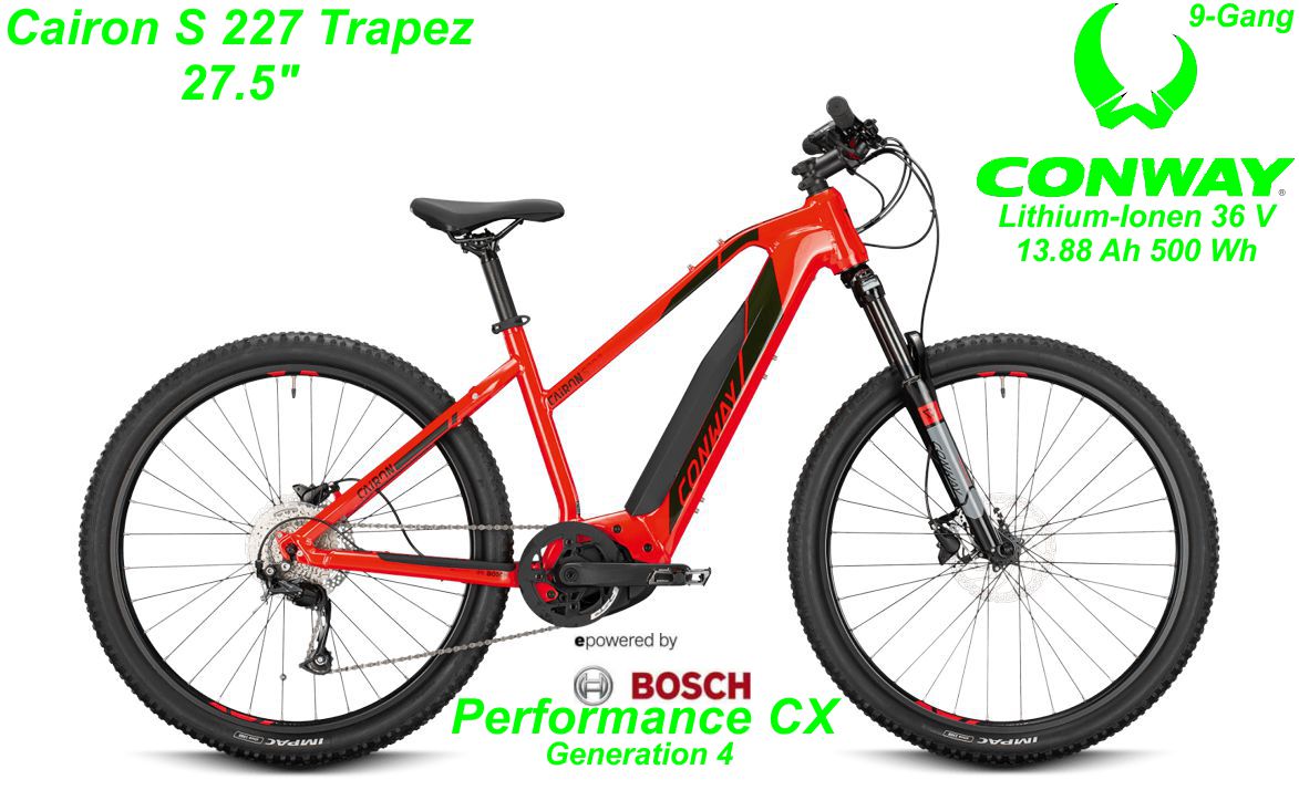 Conway Cairon S 227 Trapez 27.5 Zoll Hardtail 2021 red / black Bikes