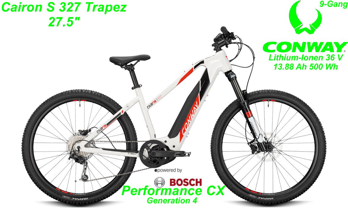 Conway Cairon S 327 Trapez 27.5 Zoll Hardtail 2021 white / red black Bikes