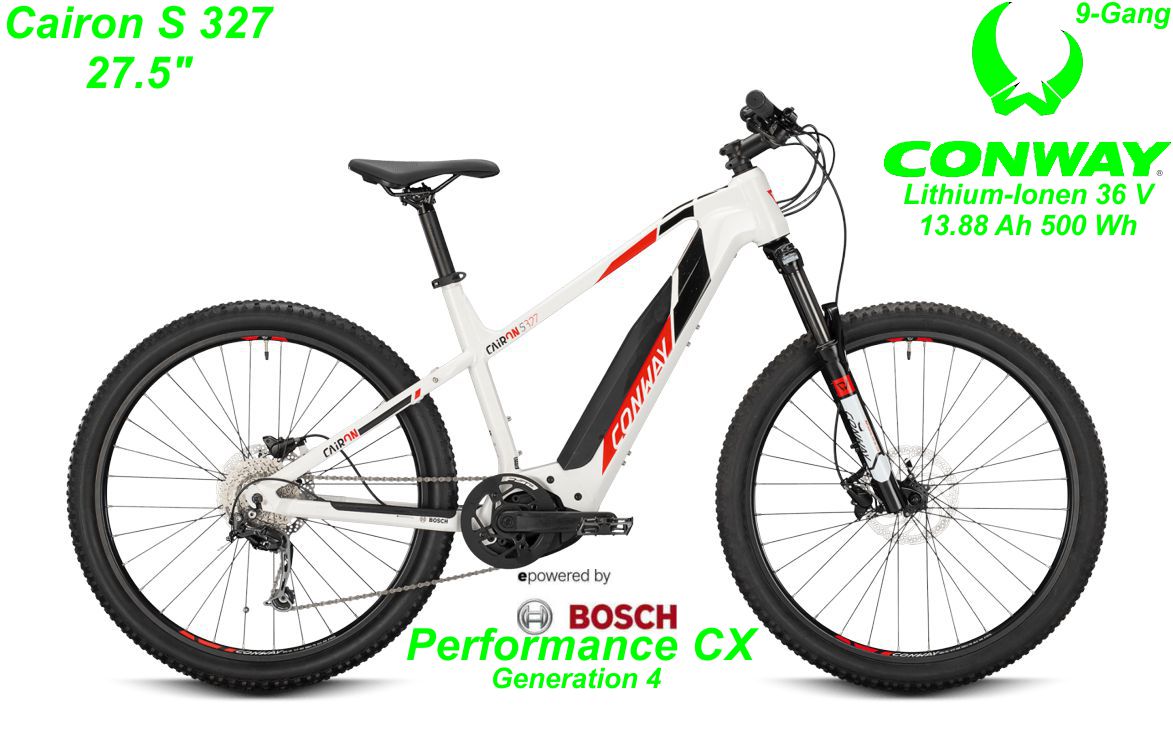 Conway Alu Hardtail Cairon S 327 27.5 Zoll 2021 white / red black Bikes Shop kaufen Schweiz