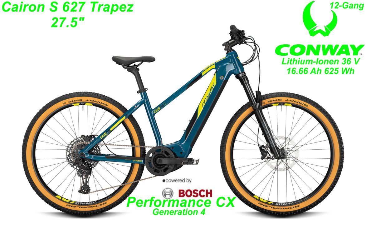 Conway Cairon S 627 Trapez 27.5 Zoll Hardtail 2021 darkpetrol / acid Bikes