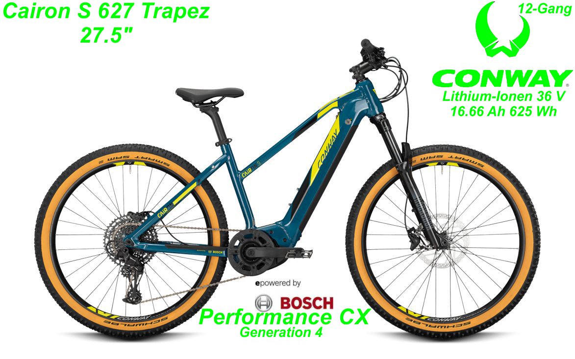Conway Alu Hardtail Cairon S 627 Trapez 27.5 Zoll 2021 darkpetrol / acid Bikes Shop kaufen Schweiz