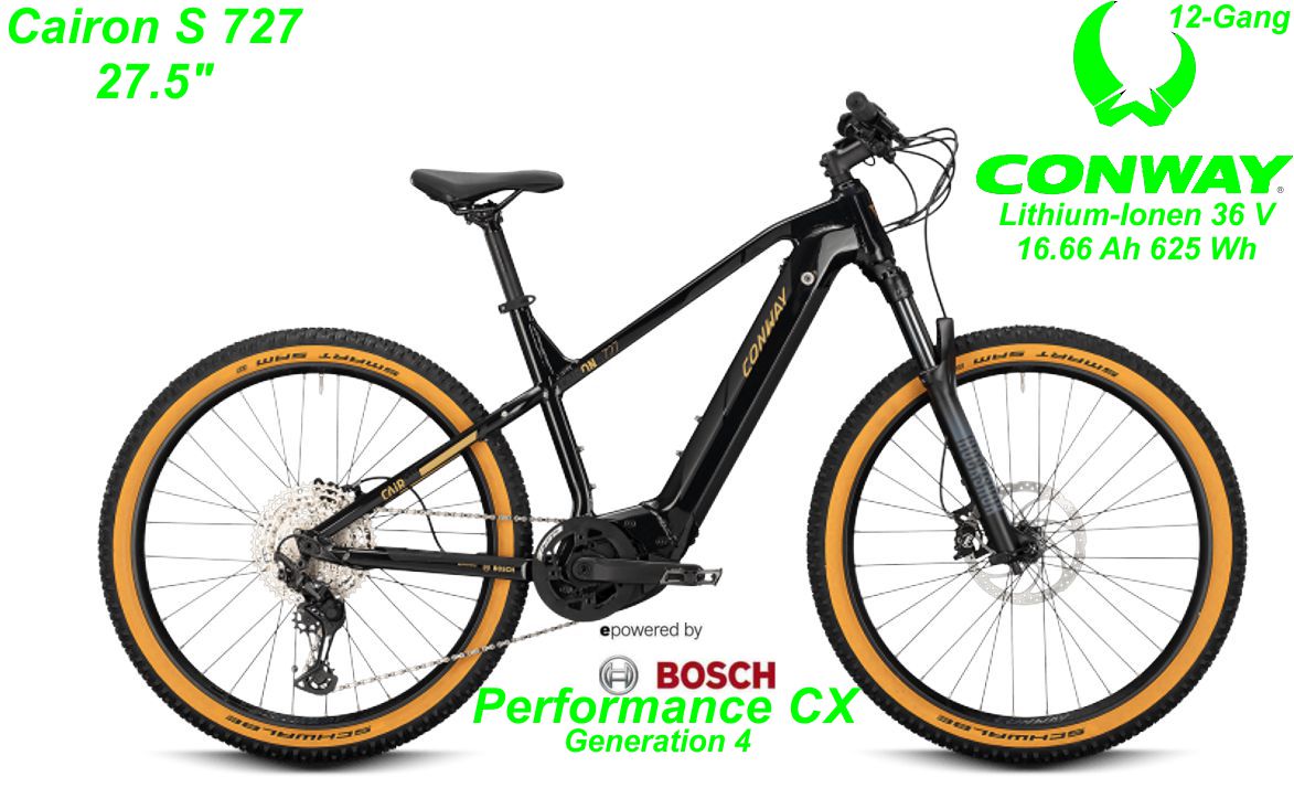 Conway Alu Hardtail Cairon S 727 27.5 Zoll 2021 black / black matt Bikes Shop kaufen Schweiz