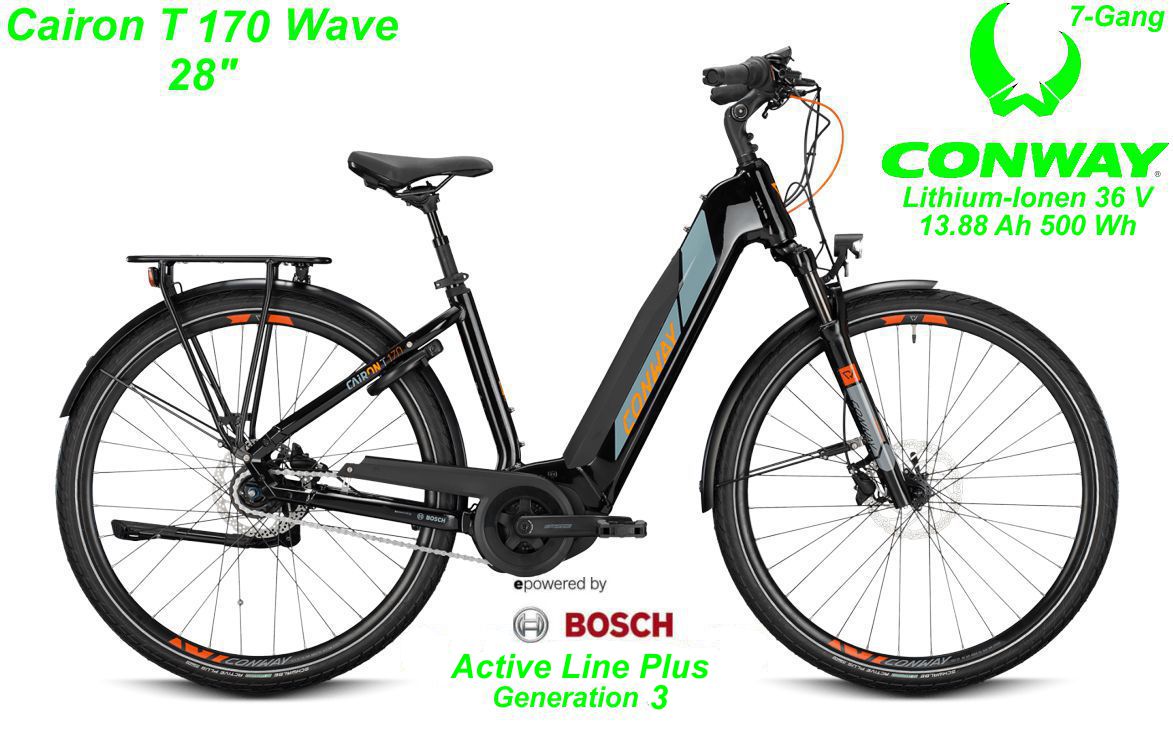Conway Cairon T 170 Wave 28 Zoll Hardtail 2021 black / gray orange Bikes