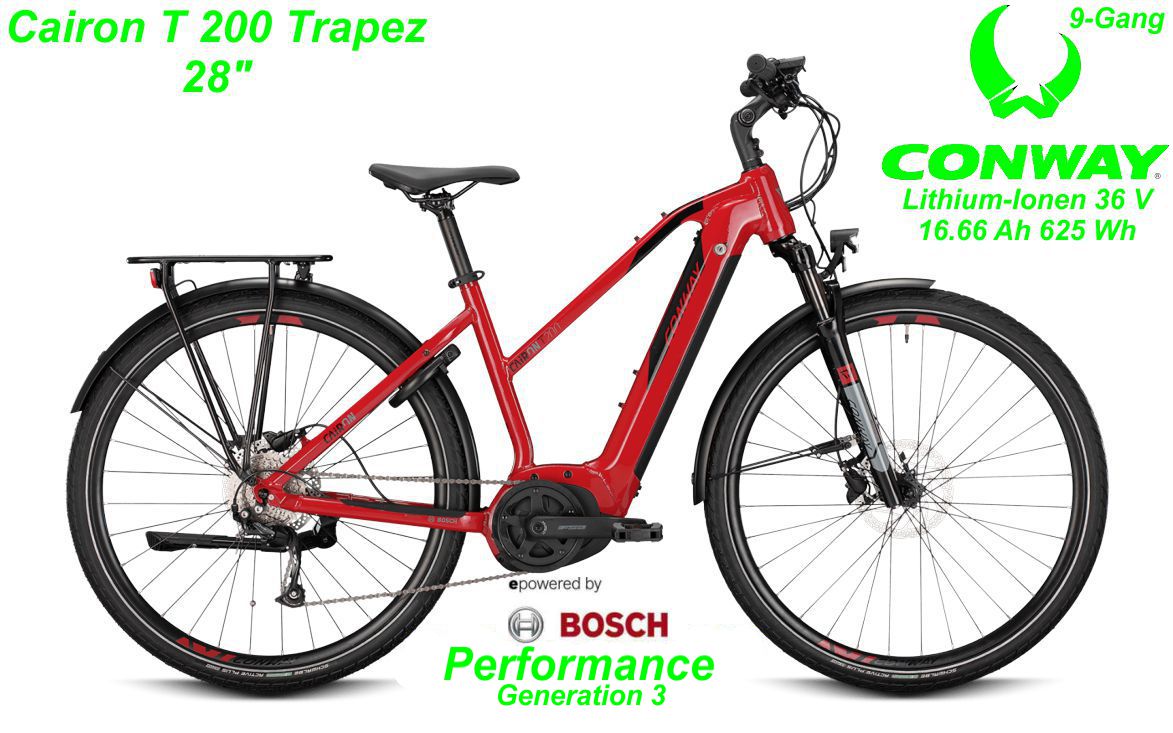 Conway Cairon T 200 Trapez 28 Zoll Hardtail 2021 red / black Bikes