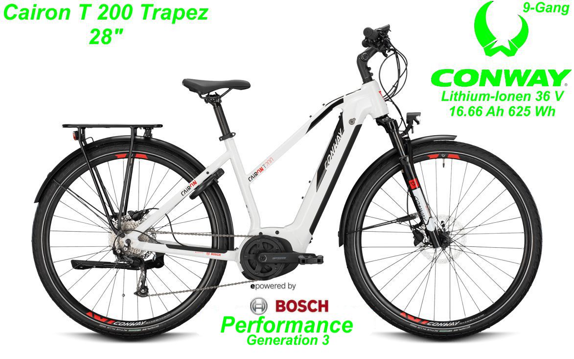 Conway Cairon T 200 Trapez 28 Zoll Hardtail 2021 white / black Bikes