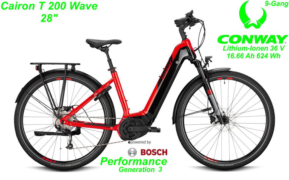 Conway Cairon T 200 Wave 28 Zoll Hardtail 2021 red / black Bikes