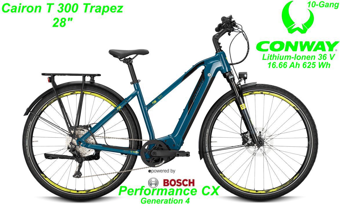 Conway Cairon T 300 Trapez 28 Zoll Hardtail 2021 darkpetrol / acid Bikes