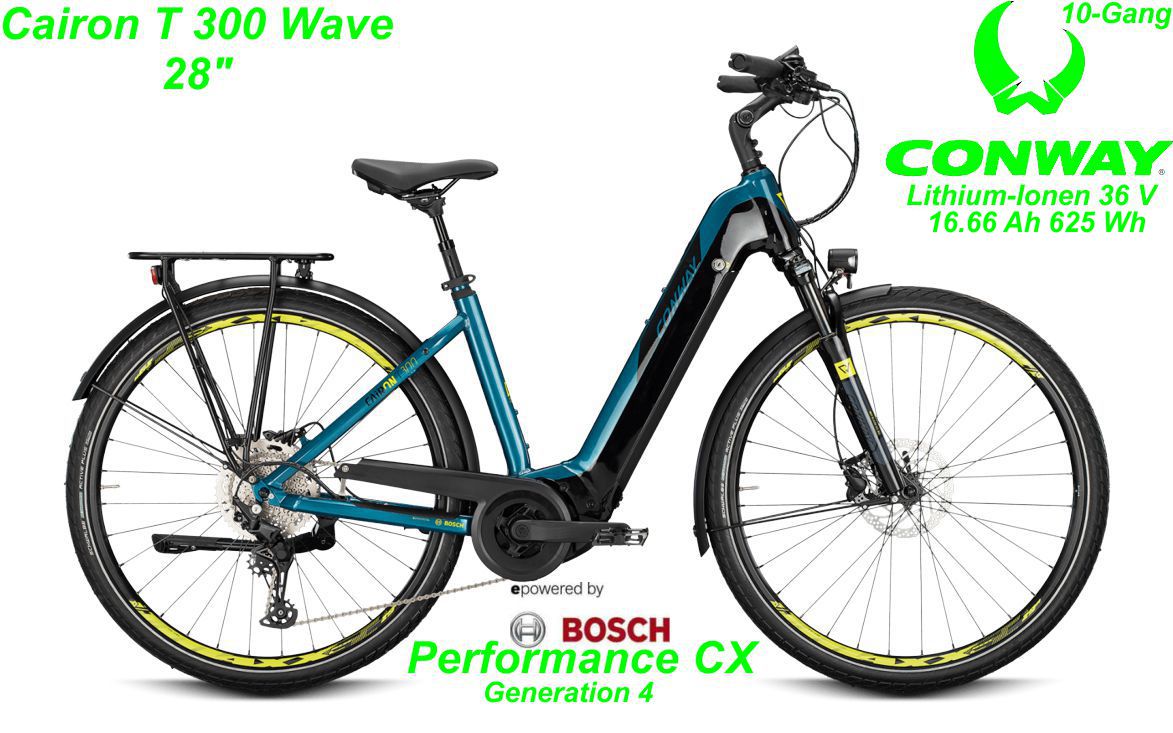 Conway Cairon T 300 Wave 28 Zoll Hardtail 2021 darkpetrol / acid Bikes
