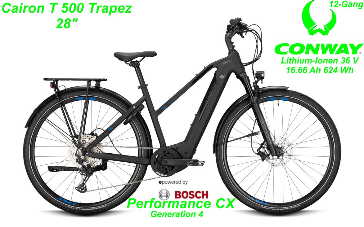 Conway Alu Hardtail Cairon black matt / blue T 500 Trapez 28 Zoll 2021 Bikes Shop kaufen Schweiz