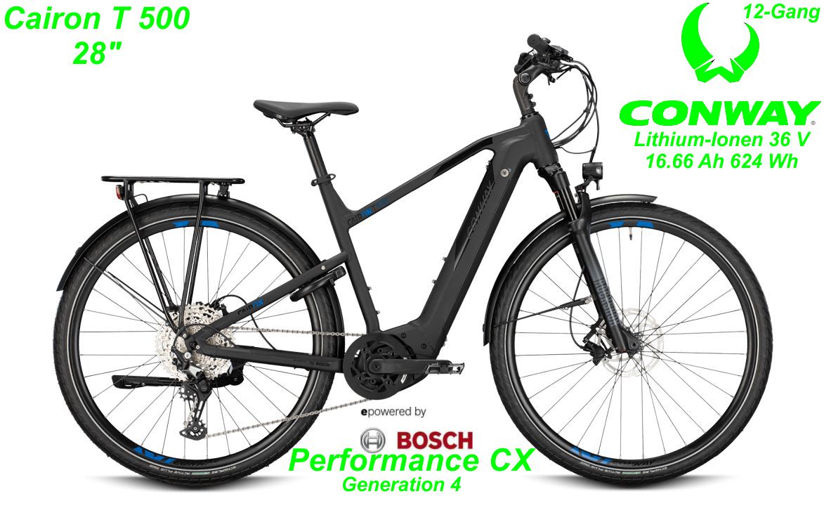 Conway Cairon T 500 28 Zoll Hardtail 2021 black matt / blue Bikes