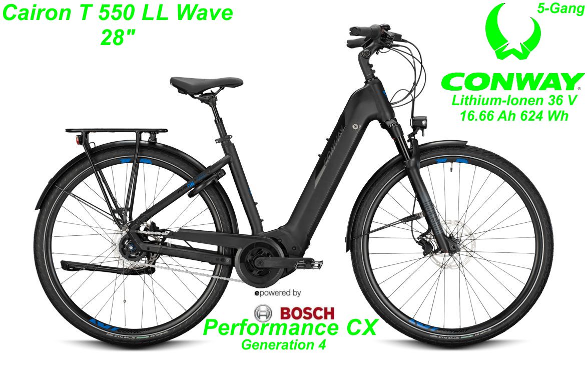 Conway Alu Hardtail Cairon black matt / blue T 550 LL Wave 28 Zoll 2021 Bikes Shop kaufen Schweiz