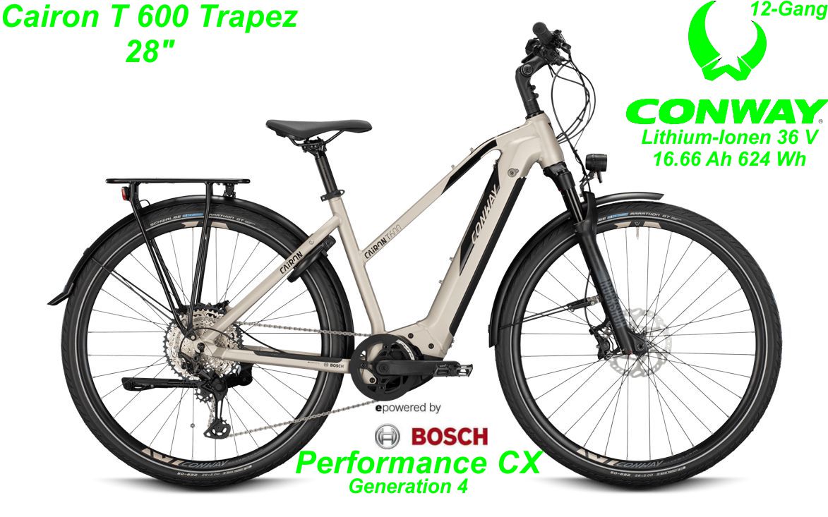 Conway Alu Hardtail Cairon platin matt / black T 600 Trapez 28 Zoll 2021 Bikes Shop kaufen Schweiz