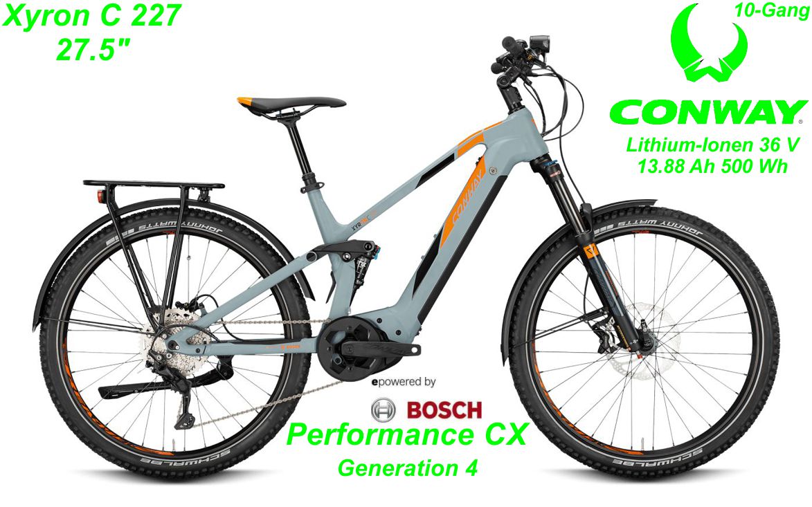 Conway Fully Xyron Alu C 227 gray matt / orange 27.5 Zoll 2021 Bikes