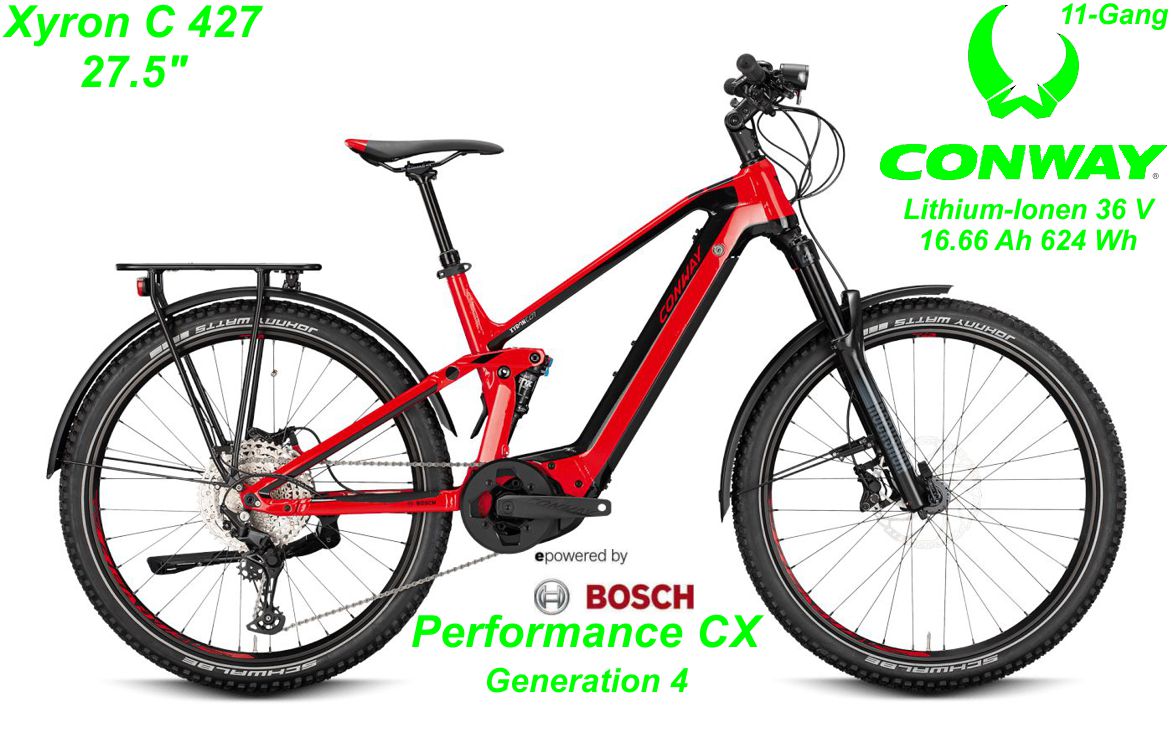 Conway Fully Xyron Alu C 427 red / black 27.5 Zoll 2021 Bikes