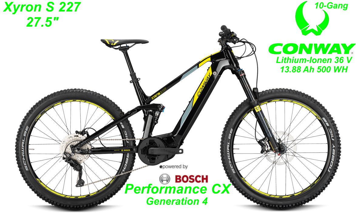 Conway Fully Xyron Carbon 227 27.5 Zoll 2020 Bikes black / acid