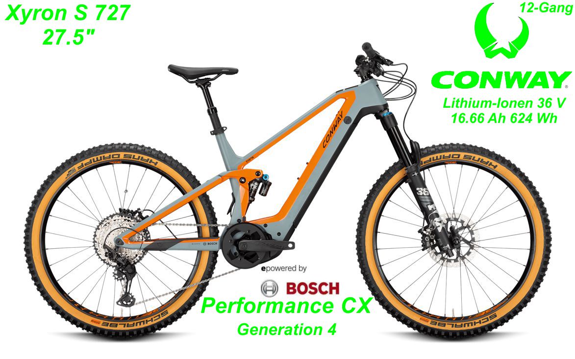 Conway Fully Xyron Carbon 727 27.5 Zoll 2020 Bikes GRAU/ORANGE