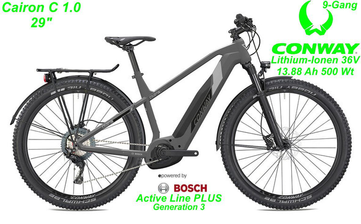 E-Bike Conway Cairon C 1.0 grau Modelle 2022 Schweiz Geschäft Laden Werkstatt