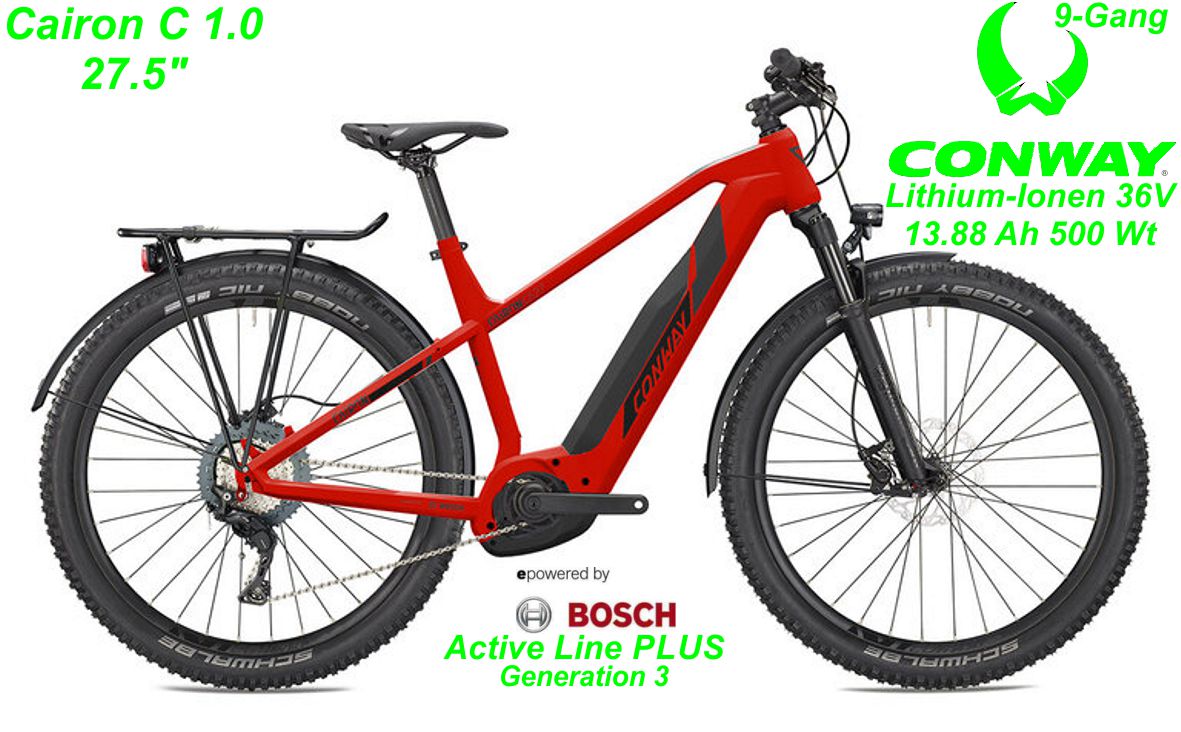 E-Bike Conway Cairon C 1.0 rot Trapez Shop kaufen Schweiz 2022
