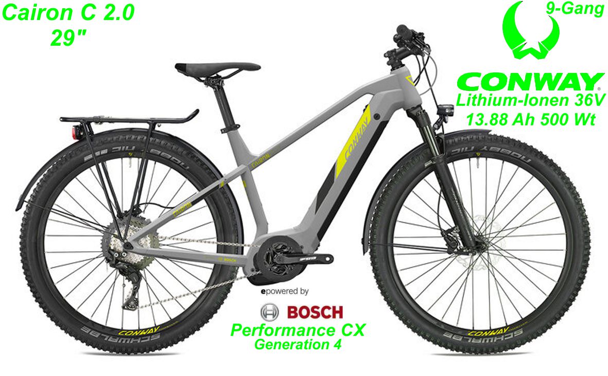E-Bike Conway Cairon C 2.0 grau Modelle 2022 Schweiz Geschäft Laden Werkstatt