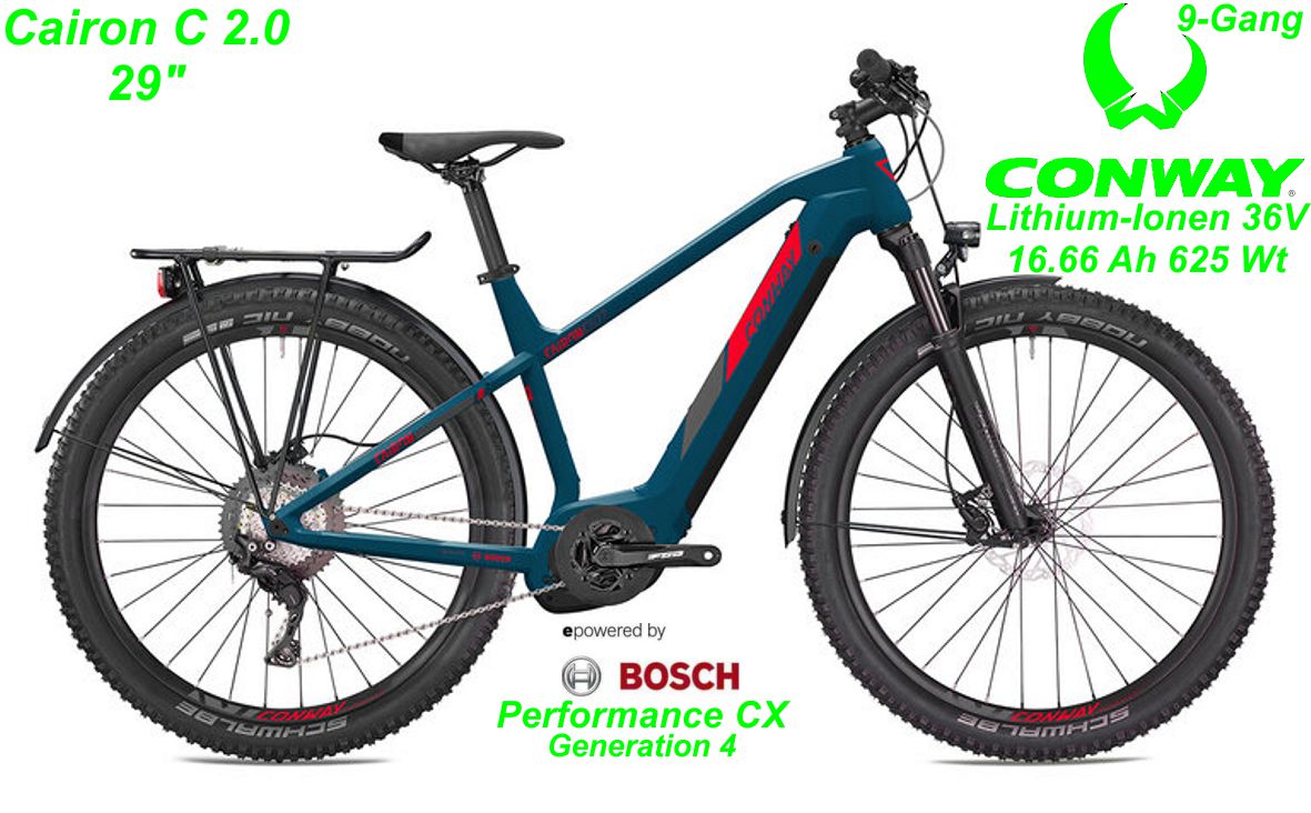 E-Bike Conway Cairon C 2.0 gruen rot Modelle 2022 Schweiz Geschäft Laden Werkstatt