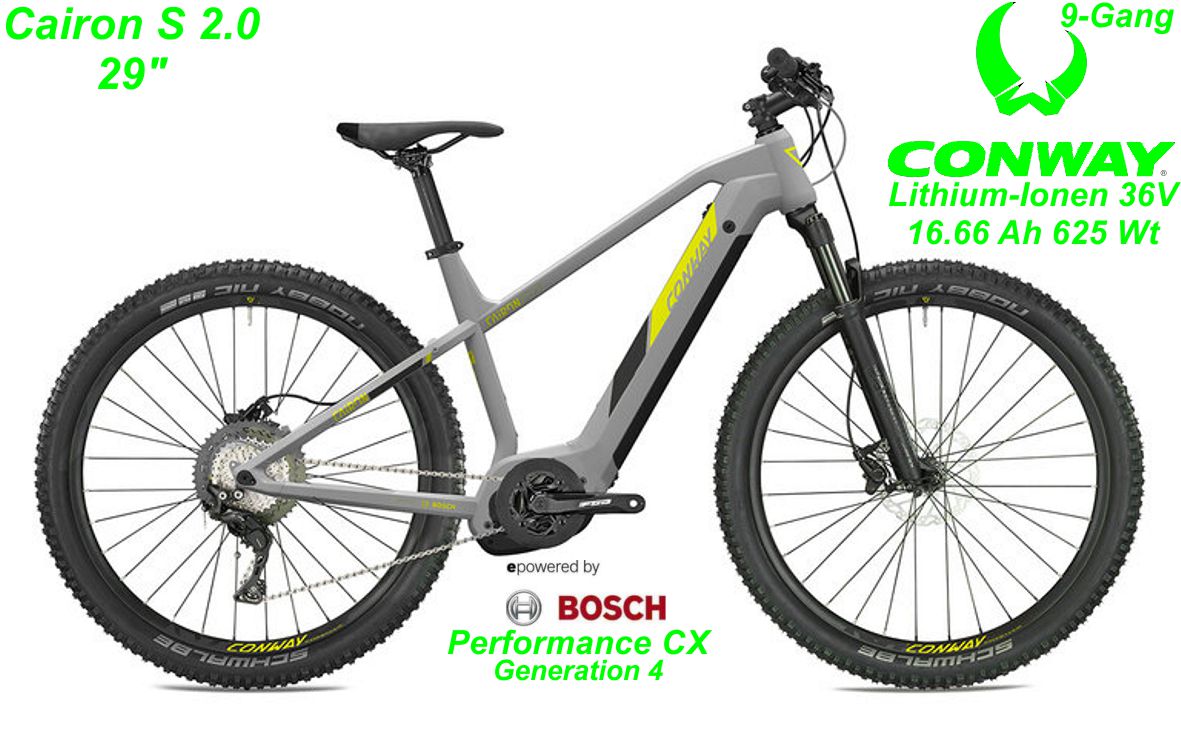E-Bike Conway Cairon S 2.0 grau gelb Modelle 2022 Schweiz Geschäft Laden Werkstatt