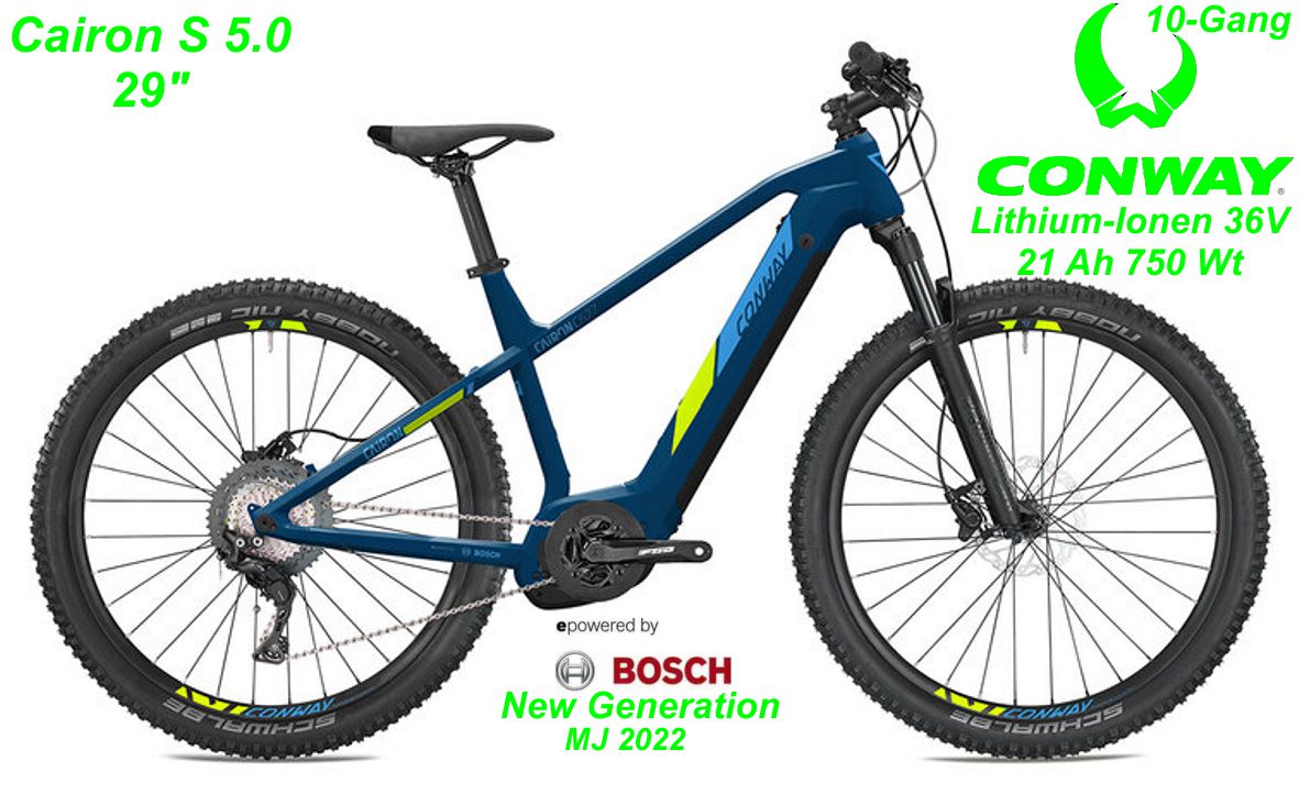 E-Bike Conway Cairon S 5.0 blau Modelle 2022 Schweiz Geschäft Laden Werkstatt