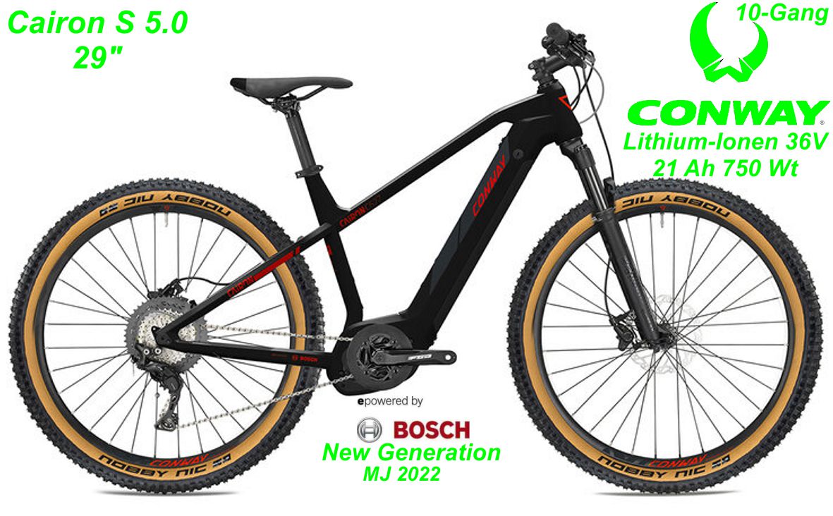 E-Bike Conway Cairon S 5.0 schwarz Modelle 2022 Schweiz Geschäft Laden Werkstatt