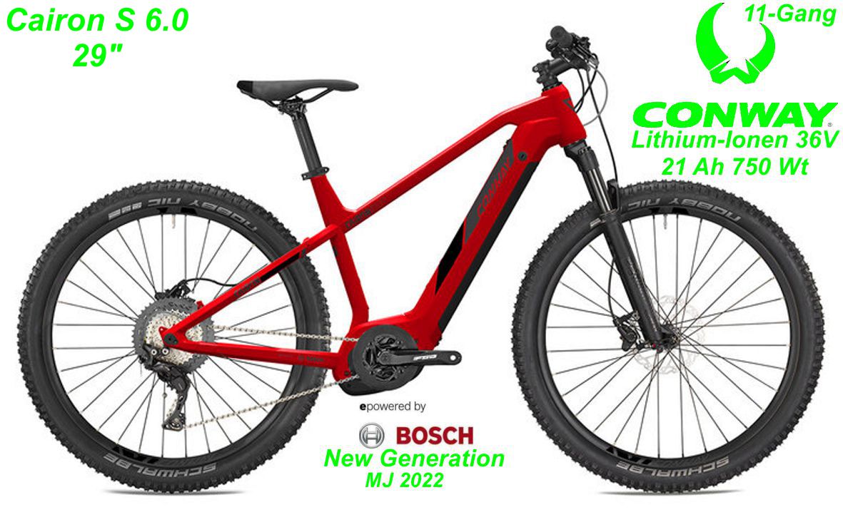 E-Bike Conway Cairon S 6.0 rot Modelle 2022 Schweiz Geschäft Laden Werkstatt