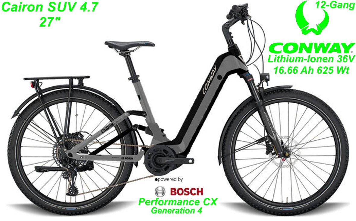 E-Bike Conway Cairon SUV FS 4.7 grau Modelle 2022 Geschft Laden Werkstatt