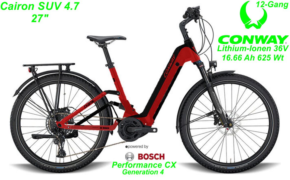 E-Bike Conway Cairon SUV FS 4.7 rot Modelle 2022 Geschft Laden Werkstatt