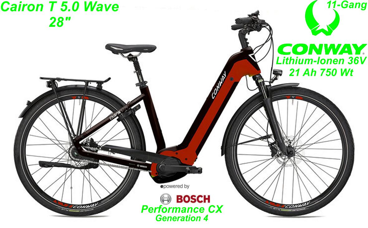 E-Bike Cairon T 5.0 Wave rot 28 Zoll Modelle 2022 Schweiz Geschäft Laden Werkstatt