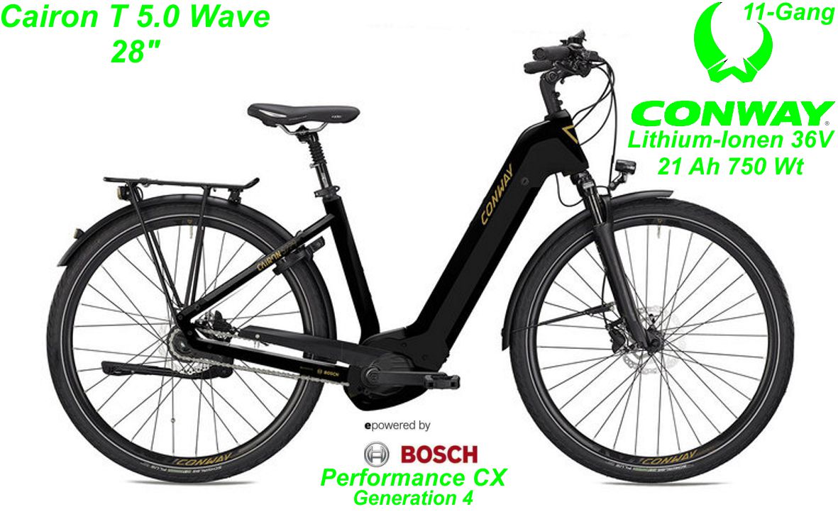 E-Bike Cairon T 5.0 Wave schwarz 28 Zoll Modelle 2022 Schweiz Geschäft Laden Werkstatt