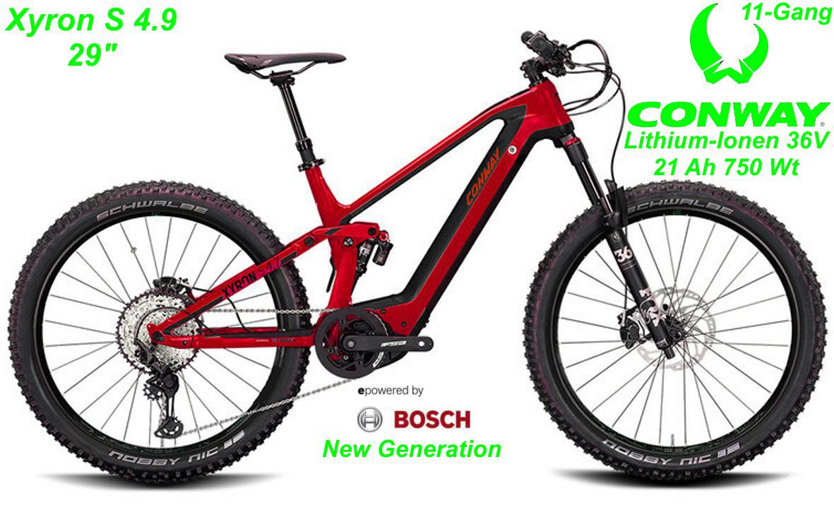 E-Bike Conway Xyron S 4.9 rot/schwarz 29 Modelle 2022 Schweiz Geschäft Laden Werkstatt