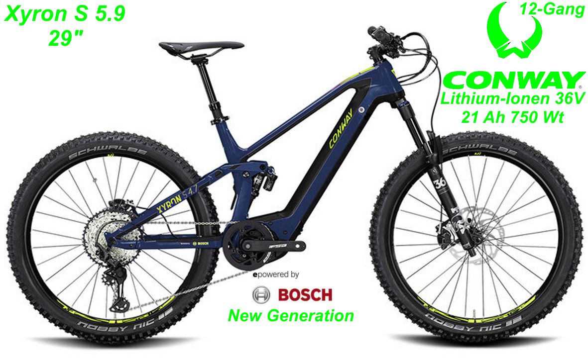E-Bike Conway Xyron S 5.9 blau/schwarz 29 Modelle 2022 Schweiz Geschäft Laden Werkstatt