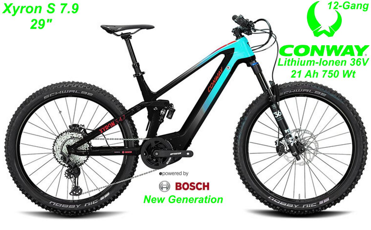 E-Bike Conway Xyron S 7.9 29 tuerkis/schwarz Modelle 2022 Schweiz Geschäft Laden Werkstatt