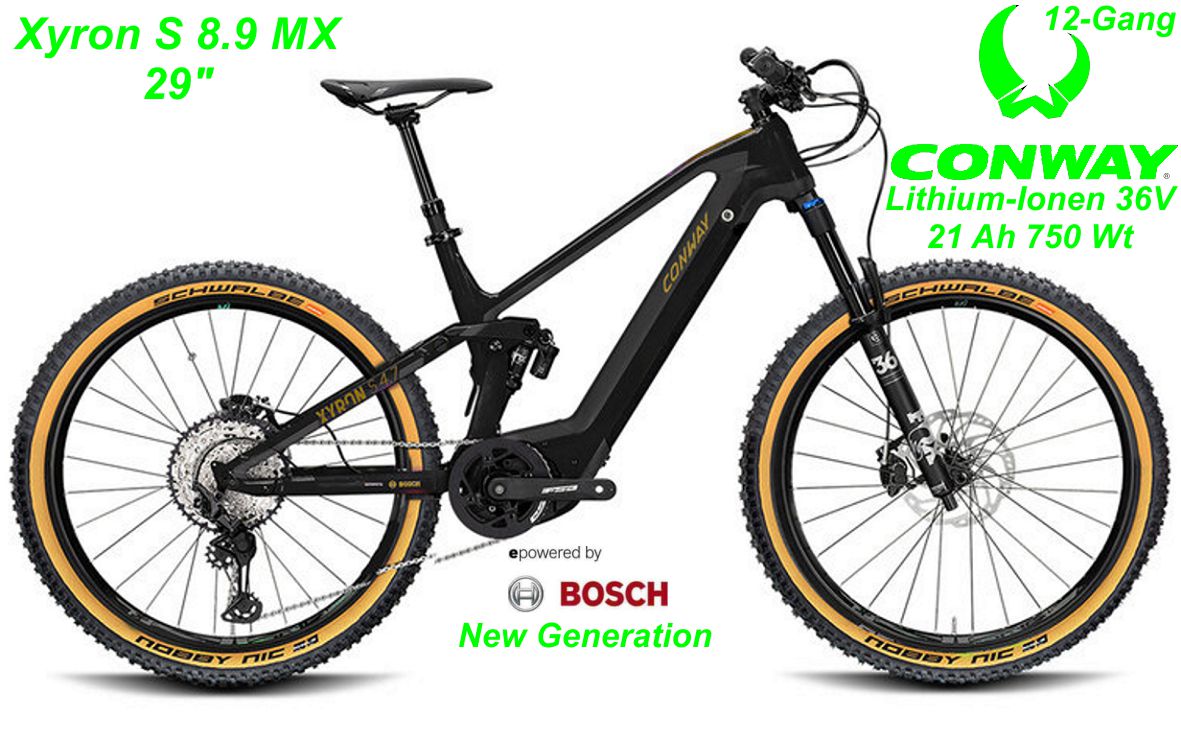 E-Bike Conway Xyron S 8.9 MX 29/27.5 schwarz/grau Modelle 2022 Schweiz Geschäft Laden Werkstatt