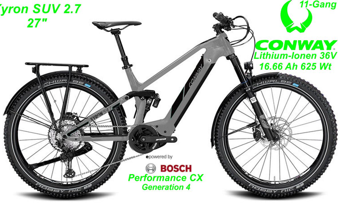 E-Bike Conway Cairon SUV 2.7 grau Modelle 2022 Schweiz Geschäft Laden Werkstatt