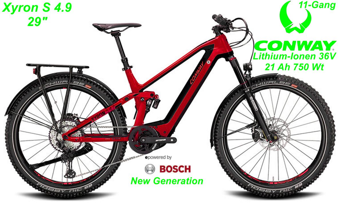 E-Bike Conway Xyron SUV 4.9 rot/schwarz 29 Modelle 2022 Schweiz Geschäft Laden Werkstatt