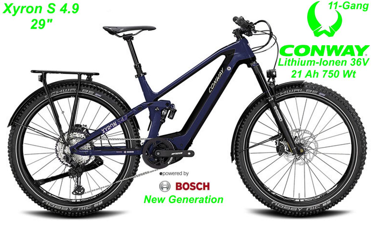 E-Bike Conway Xyron SUV 4.9 dunkelblau/schwarz 29 Modelle 2022 Schweiz Geschäft Laden Werkstatt