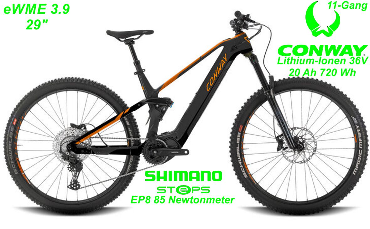 E-Bike Conway 3.9 29 orange/schwarz E-Bike Modelle 2022 Geschft Laden Werkstatt