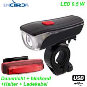 INCIRCA LED Scheinwerferset USB Elekro E- bike Mountainbike Fahrrad Velo Ersatzteile Shop Jeker Balsthal Schweiz